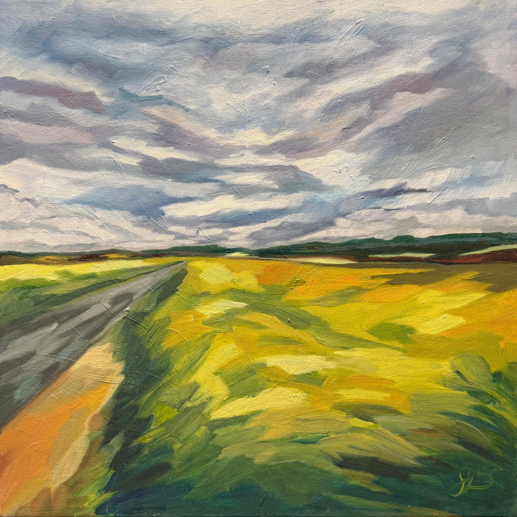 View from Whiteley Hill. 2025 Oil on Stretched Canvas. 40 x 40 cm
