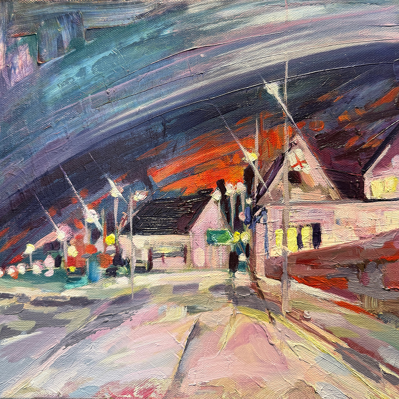 the goddam flags. 2026 Oil on Stretched Canvas. 30 x 30 cm